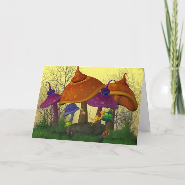 Carte d'anniversaire des champignons magiques (Devant)