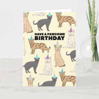 Carte d'anniversaire des chats
