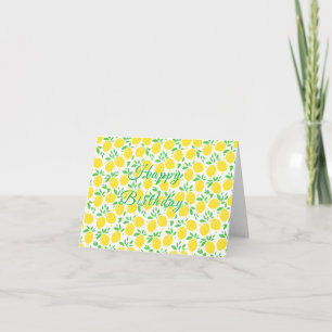 Carte d'anniversaire des citrons jaunes