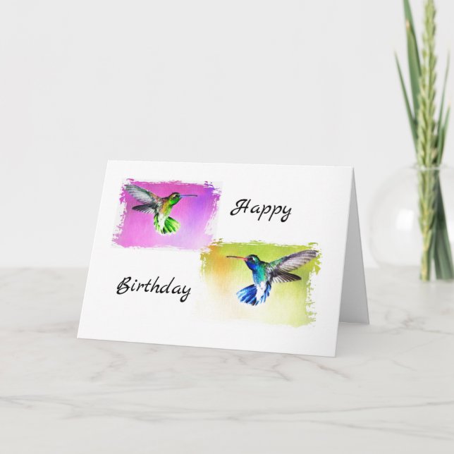 Carte d'anniversaire des colibris (Devant)