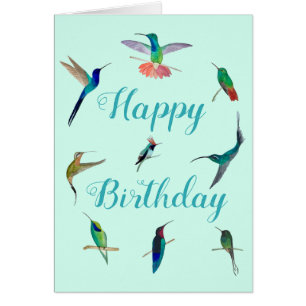 Carte d'anniversaire des colibris d'Amérique tropi