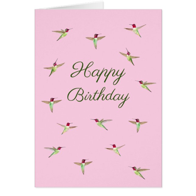Carte d'anniversaire des colibris d'Anna rose (Devant)
