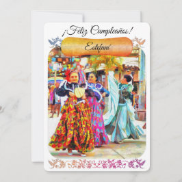 Carte d'anniversaire des danseurs mexicains du Fes