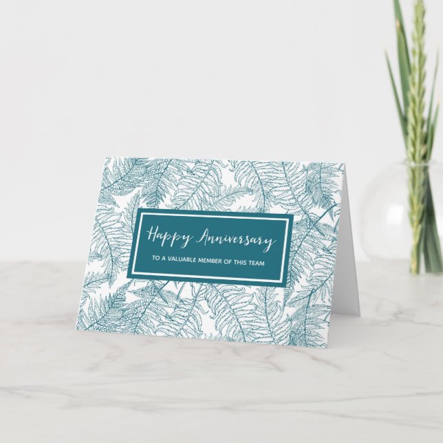 Carte d'anniversaire des employés de Blue Ferns (Devant)