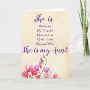 Carte d'anniversaire des fleurs de tante