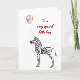 Carte d'anniversaire des garçons Zebra Party