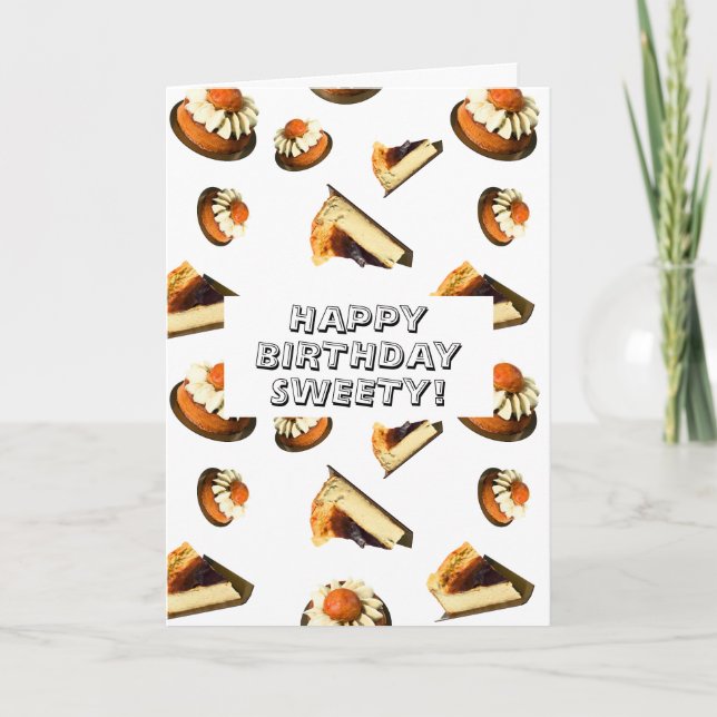 Carte d'anniversaire des gâteaux sucrés (Devant)