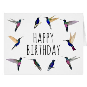 Carte d'anniversaire des grands colibris tropicaux