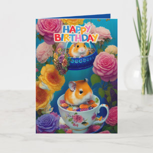 Carte d'anniversaire des hamsters syriens sympa