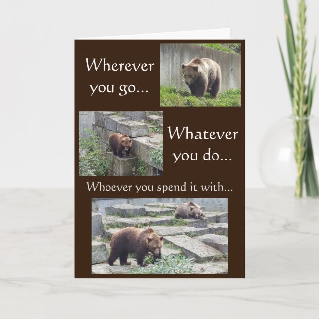 Carte d'anniversaire des ours Brown (Devant)
