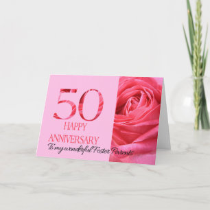 Carte d'anniversaire des parents d'accueil Rose ro
