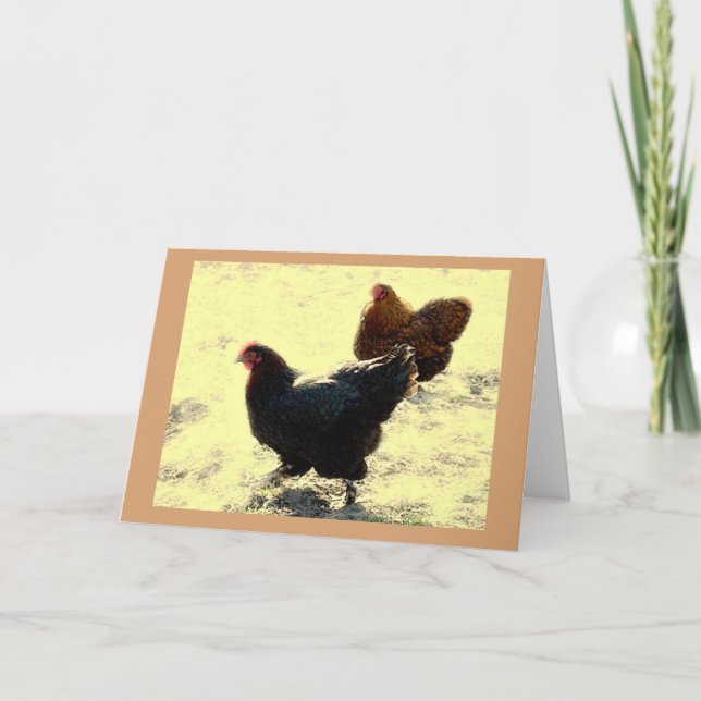 Carte d'anniversaire des poulets (Devant)