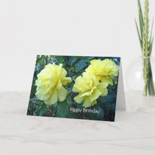 Carte d'anniversaire des roses jaunes