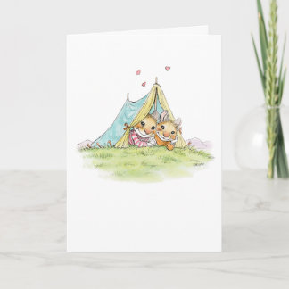 Carte d'anniversaire des souris de camping