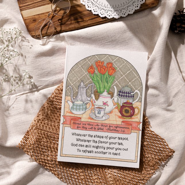 Carte d'anniversaire des théières rafraîchissantes (Créateur téléchargé)