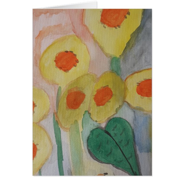 Carte d'anniversaire des tournesols Abstraits (Devant)