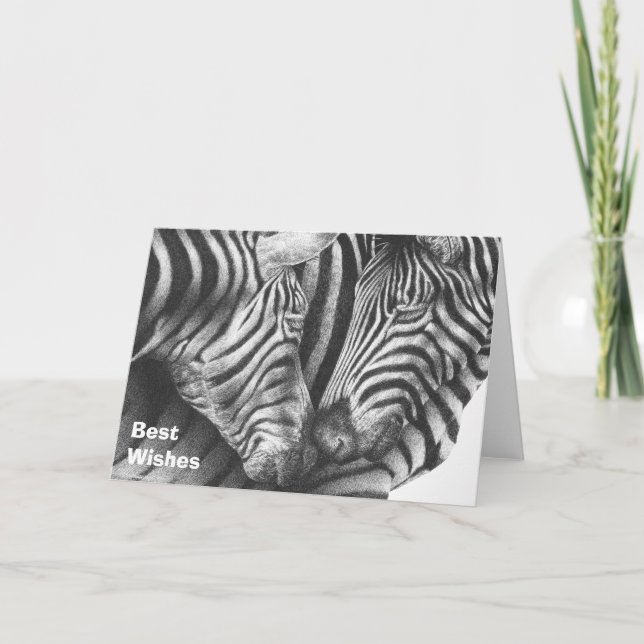 Carte d'anniversaire des zèbres de charme (Devant)