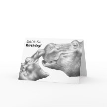 Carte d'anniversaire d'hippopotame