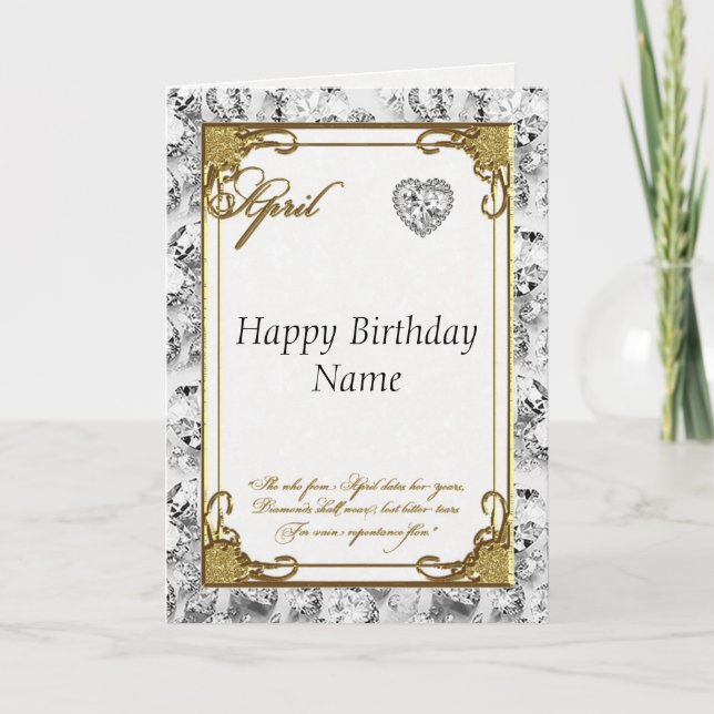 Carte d'anniversaire Diamond d'avril (Devant)