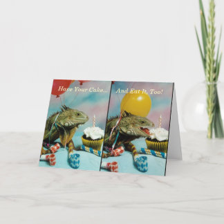 Carte d'anniversaire d'iguane