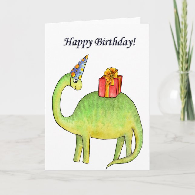 Carte d'anniversaire Dino (Devant)