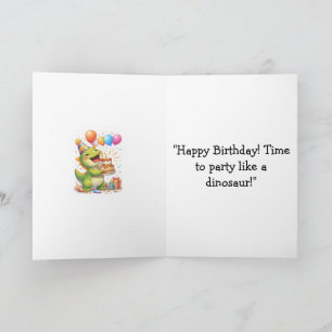 Carte d'anniversaire Dinosaure – ‘Il est temps de 
