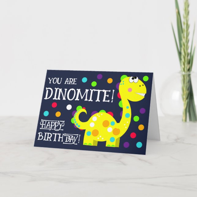 Carte d'anniversaire Dinosaure pour Enfant (Devant)