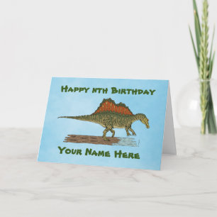 Carte d'Anniversaire Dinosaure Spinosaurus Crétacé