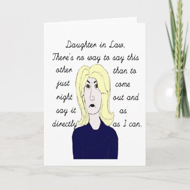 Carte d'anniversaire directe pour la belle-fille. (Devant)