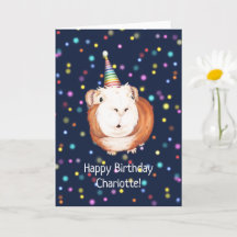 Carte d'anniversaire Disco Guinea Pig personnalisé