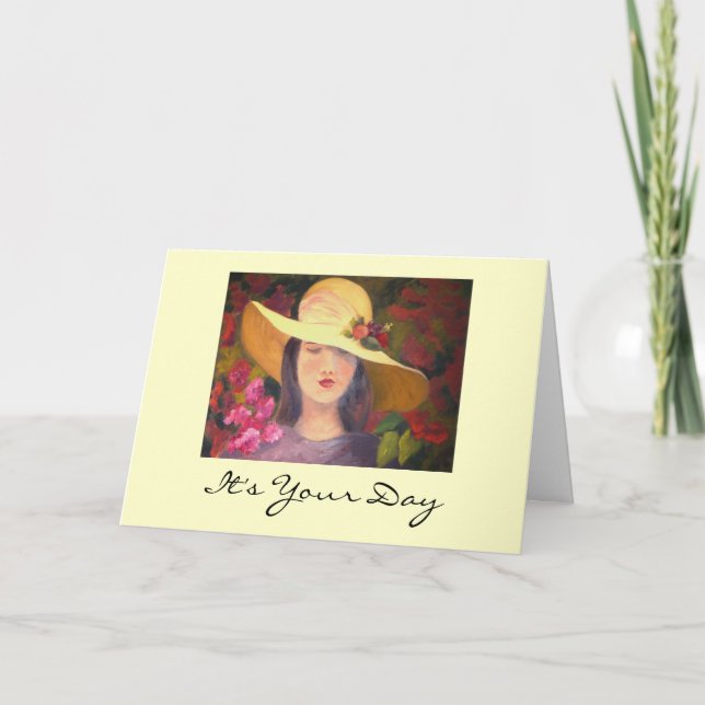 Carte d'anniversaire Diva sophistiquée (Devant)