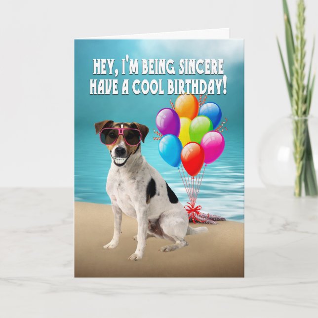 carte d'anniversaire dogy humoury - happy jack rus (Devant)
