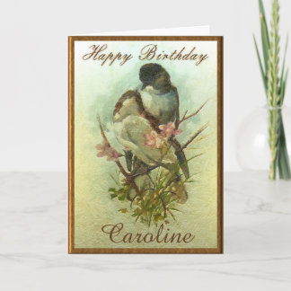 Carte d'anniversaire d'oiseaux personnels