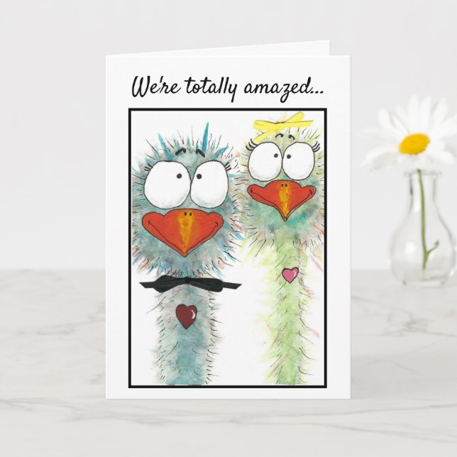 Carte d'anniversaire d'oiseaux Whimsical Watercolo (Petite plante)
