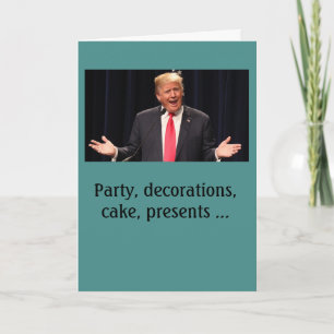Carte d'anniversaire Donald Trump "compliquée"