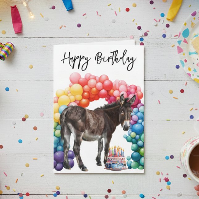 Carte d'anniversaire Donkey Cute (Créateur téléchargé)