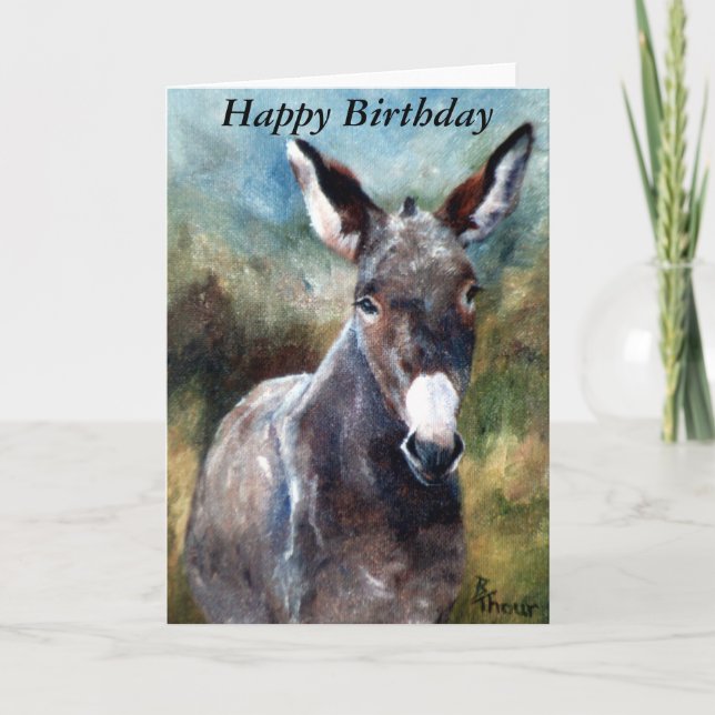Carte d'anniversaire Donkey Portrait (Devant)