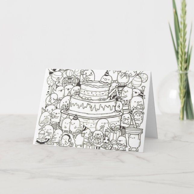 Carte d'anniversaire - Doodday Birthday Cake (Devant)