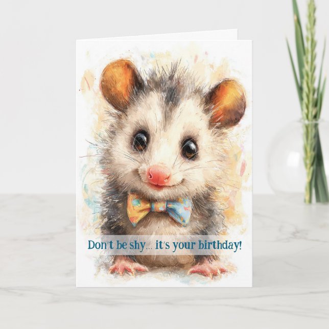 Carte d'anniversaire d'opossum (Devant)