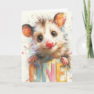 Carte d'anniversaire d'opossum