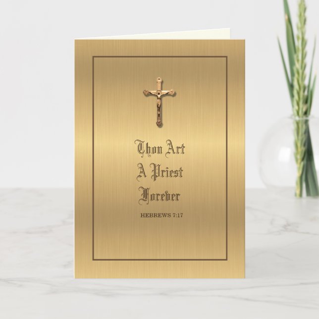 Carte d'anniversaire d'ordination de prêtre élégan (Devant)