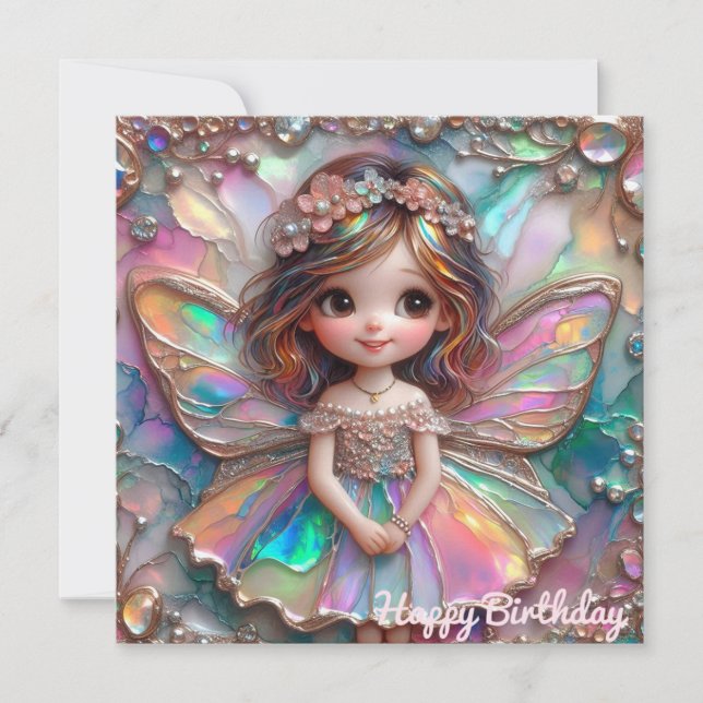 CARTE D'ANNIVERSAIRE ~ Douce Fée ~ (Devant)