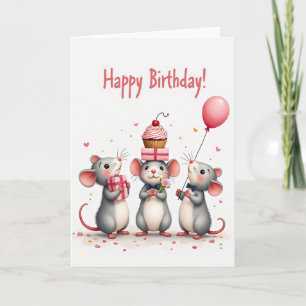 Carte d'anniversaire douce pour rongeurs