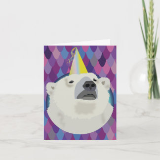 Carte d'anniversaire d'ours blanc