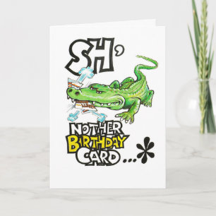 Carte d'anniversaire drôle avec alligator