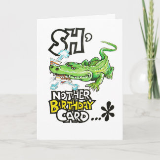 Carte d'anniversaire drôle avec alligator