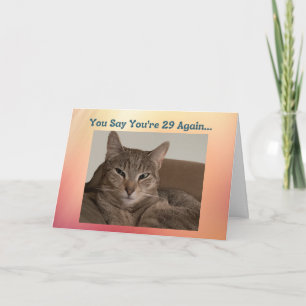Carte d'anniversaire drôle avec chat sceptique