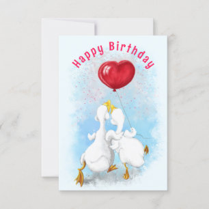 Carte d'anniversaire drôle avec Couple Duck Love
