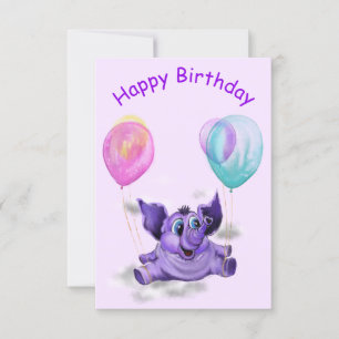 Carte d'anniversaire drôle avec Happy Elephant