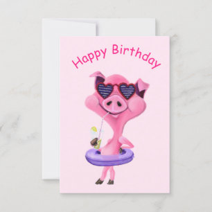 Carte d'anniversaire drôle avec Joyeux Cochon de f